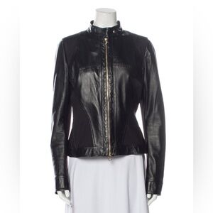Versace Leather Biker Jacket , size L /US 10, IT46